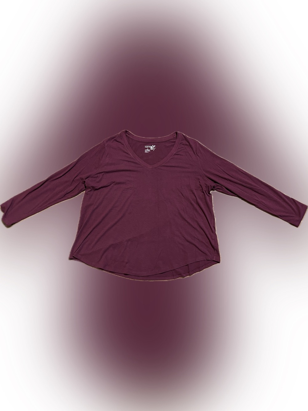 Terra & Sky 1X Burgundy Long Sleeve Top